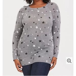 Torrid Grey Star Pullover Sweater